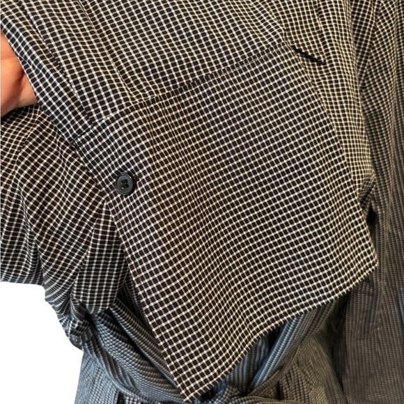 Lane Bryant Small Check Tunic Blouse Sz 22/2X Belted Long Sleeve Black White - Picture 4 of 7